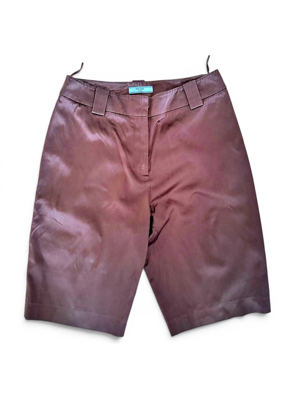 Prada Women's Satin Brown Bermuda Shorts